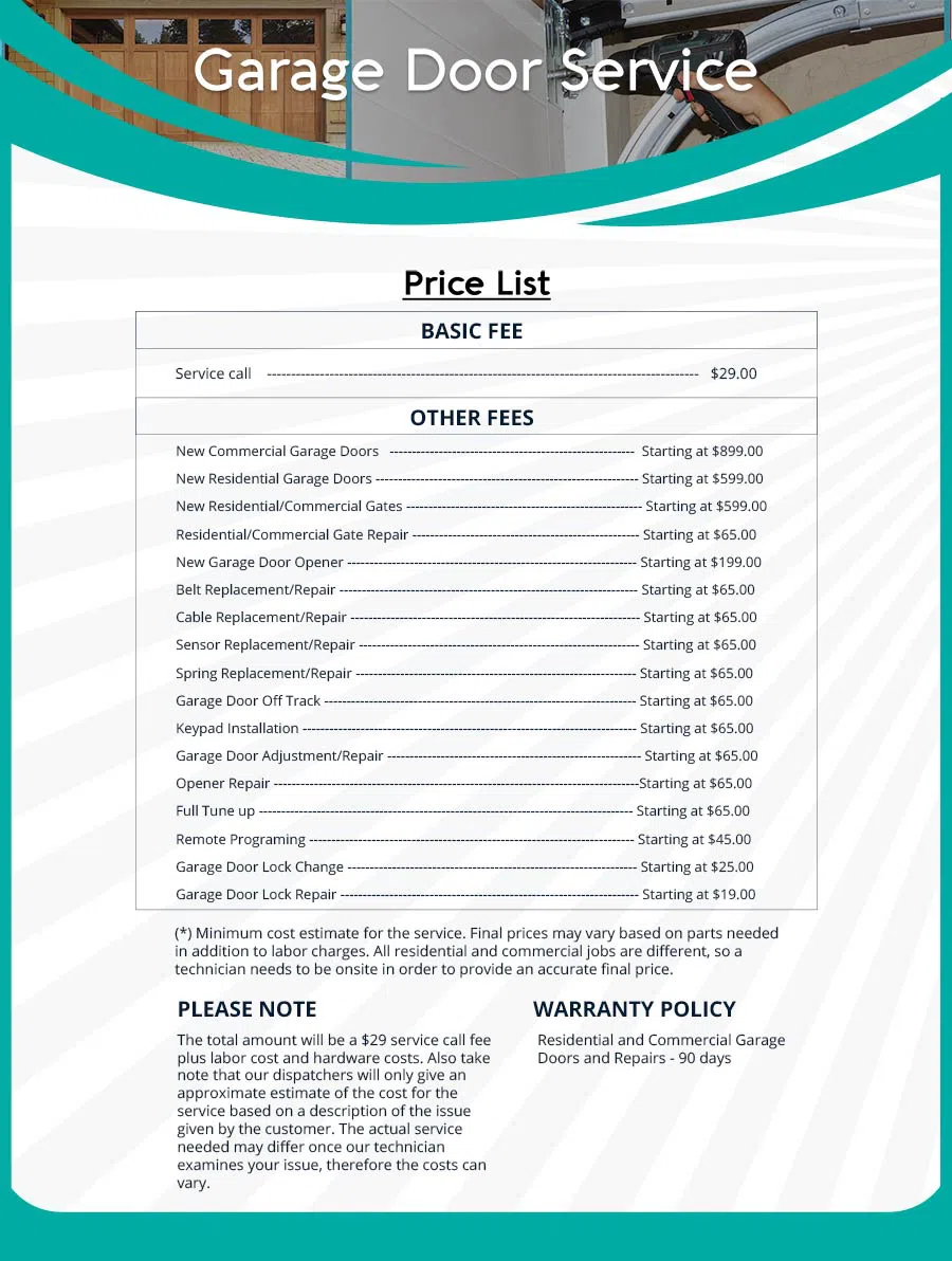 Garage Door Mobile Service Repair Fort Worth, TX 817-506-3497